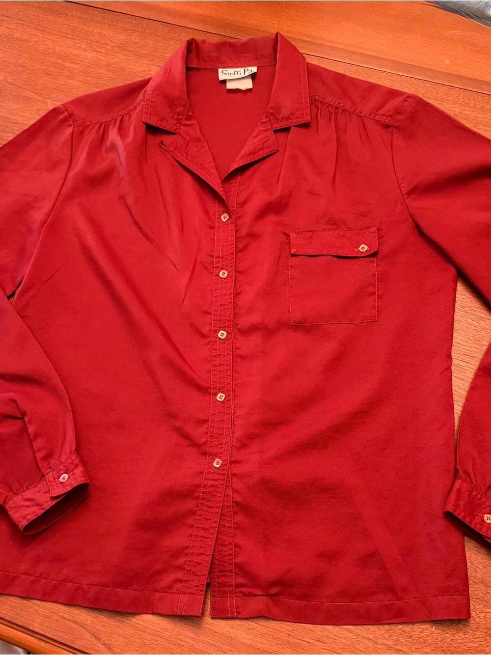 Vintage Maroon Button-Up Women’s Shirt